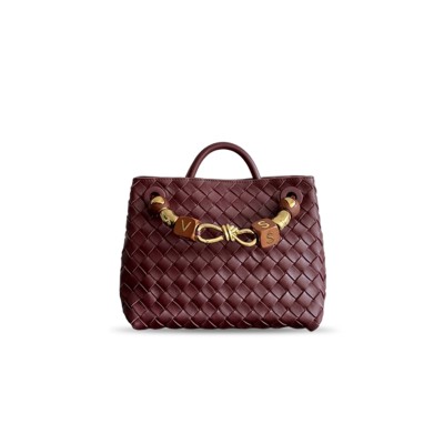 BOTTEGA VENETA SMALL ANDIAMO IN BARROW RED BAG 743568 (25*22*10.5cm)